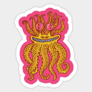 golden squid kings the depths of the ocean Sticker